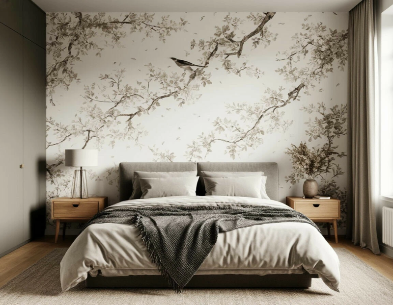 Обои в спальню: гайд по выбору, полезные советы, тренды 2026 года