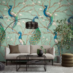 79223-9 Панно AS Creation 159*280, Павлины в цветущем саду