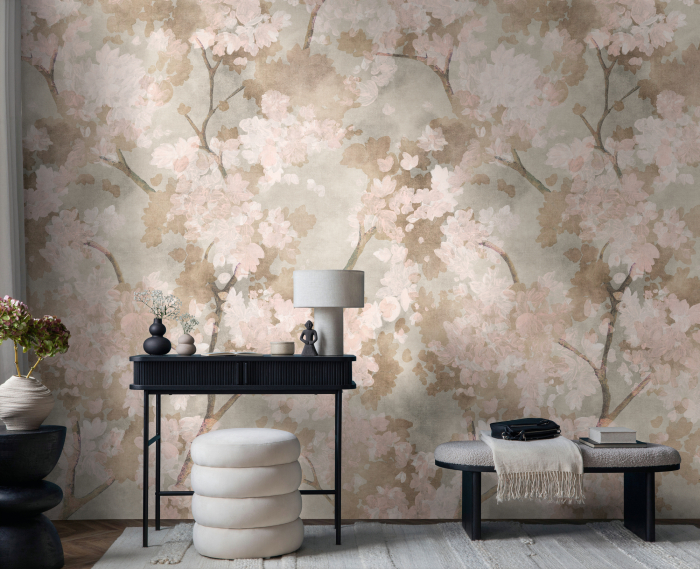 79248-4 Панно AS Creation 159*280, Ветвь бежево-розовая