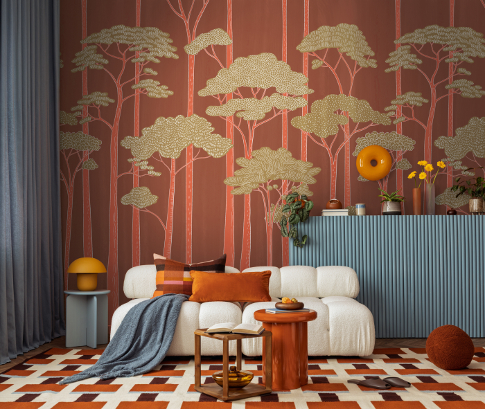 79222-8 Панно AS Creation 371*280, Лесной ритм на красном