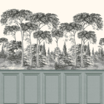 39954-1 Панно AS Creation 265*280, Монохромный лес и панели